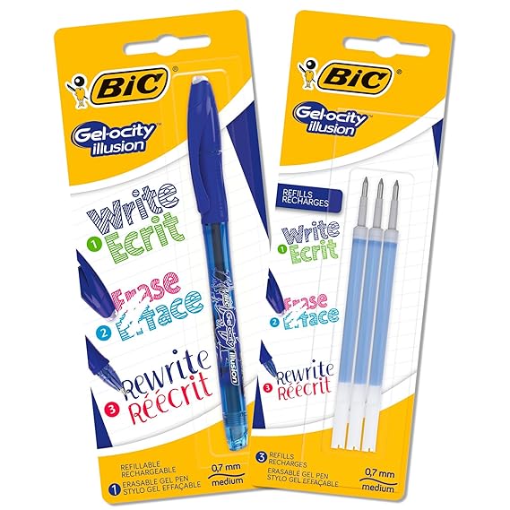 Bic 962706 Set of 1 Pen + 3 Refills Erasable Gel Amazon.co.uk Office