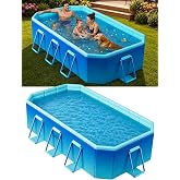 WOOIIROM Foldable Pool, Non-Inflatable Swimming Pool, 116" x 65" x 20" | Large Foldable Pool for Adults, Thickened Collapsible Folding Pool, Above Ground Pool