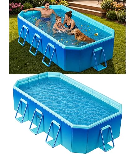 Amazon.com: CHSUFBTY Large Foldable Swimming Pool - Collapsible