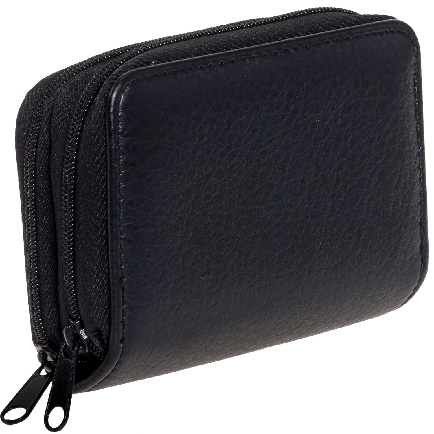 Buxton RFID Accordion Double Zipper Wizard Wallet (Black) eBay