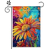 Spring Summer Sunflower Floral Garden Flag for Outside 12x18 Inch Double Sided Burlap Farmhouse Holiday Yard Flag Decorations for Home