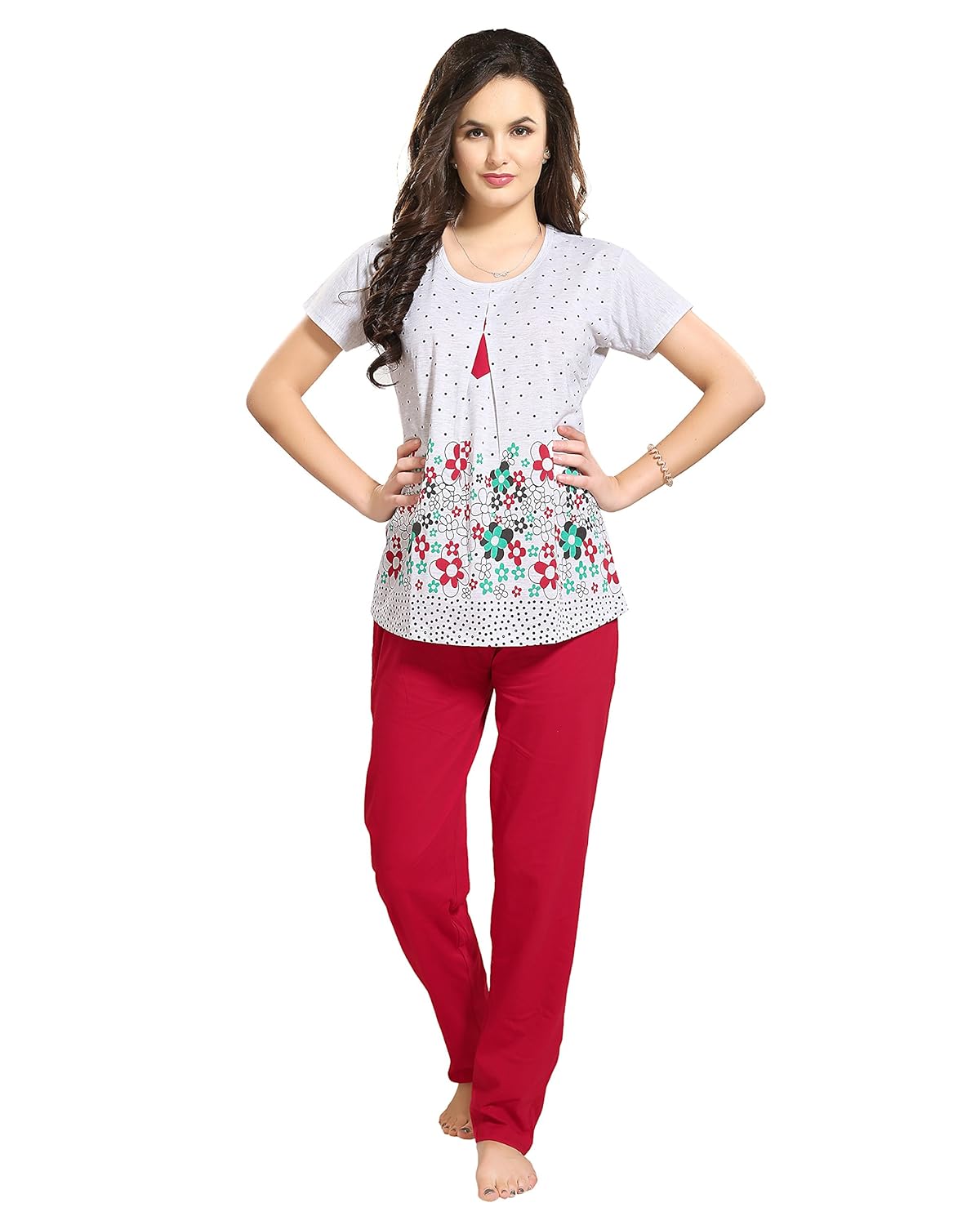 av2 women's cotton printed pajama set (2604_p)