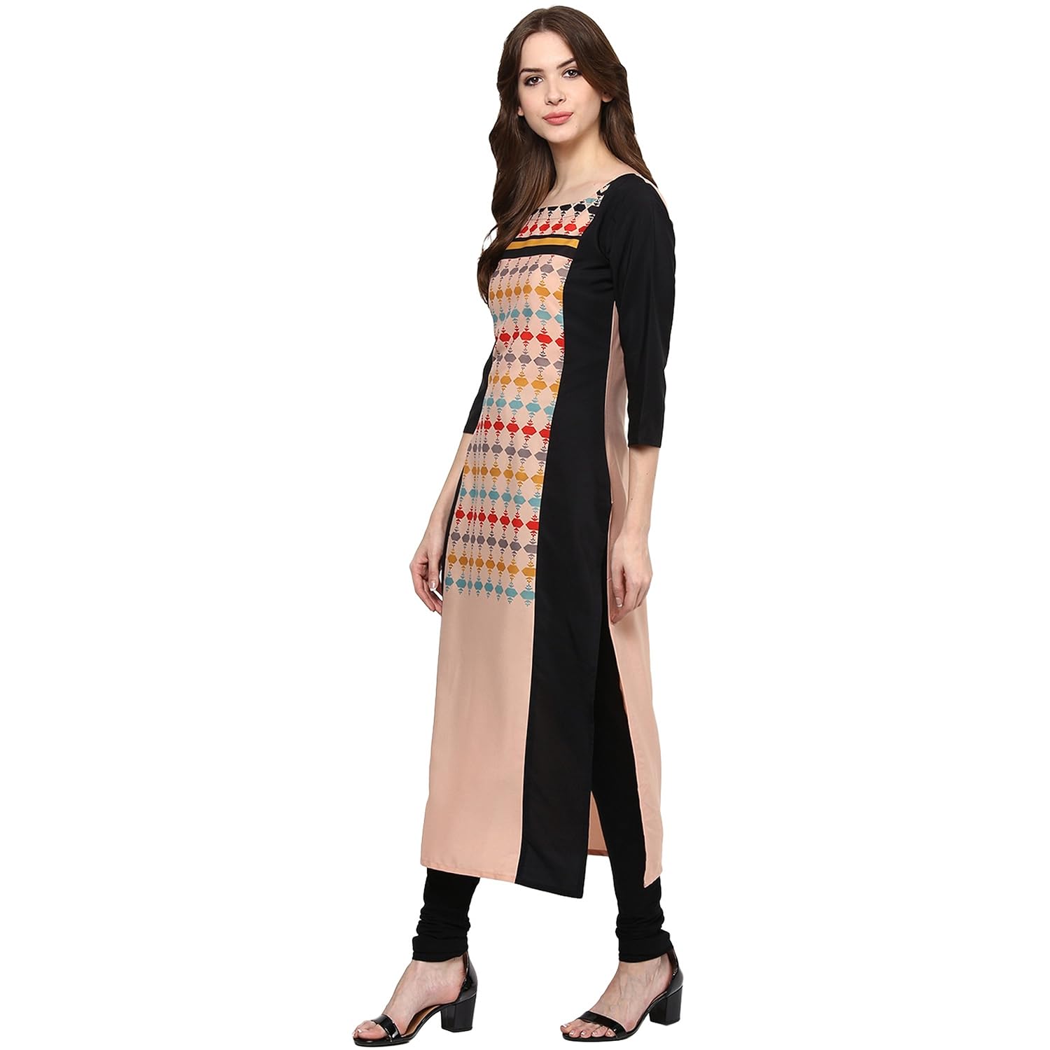 ziyaa women's straight crepe kurta