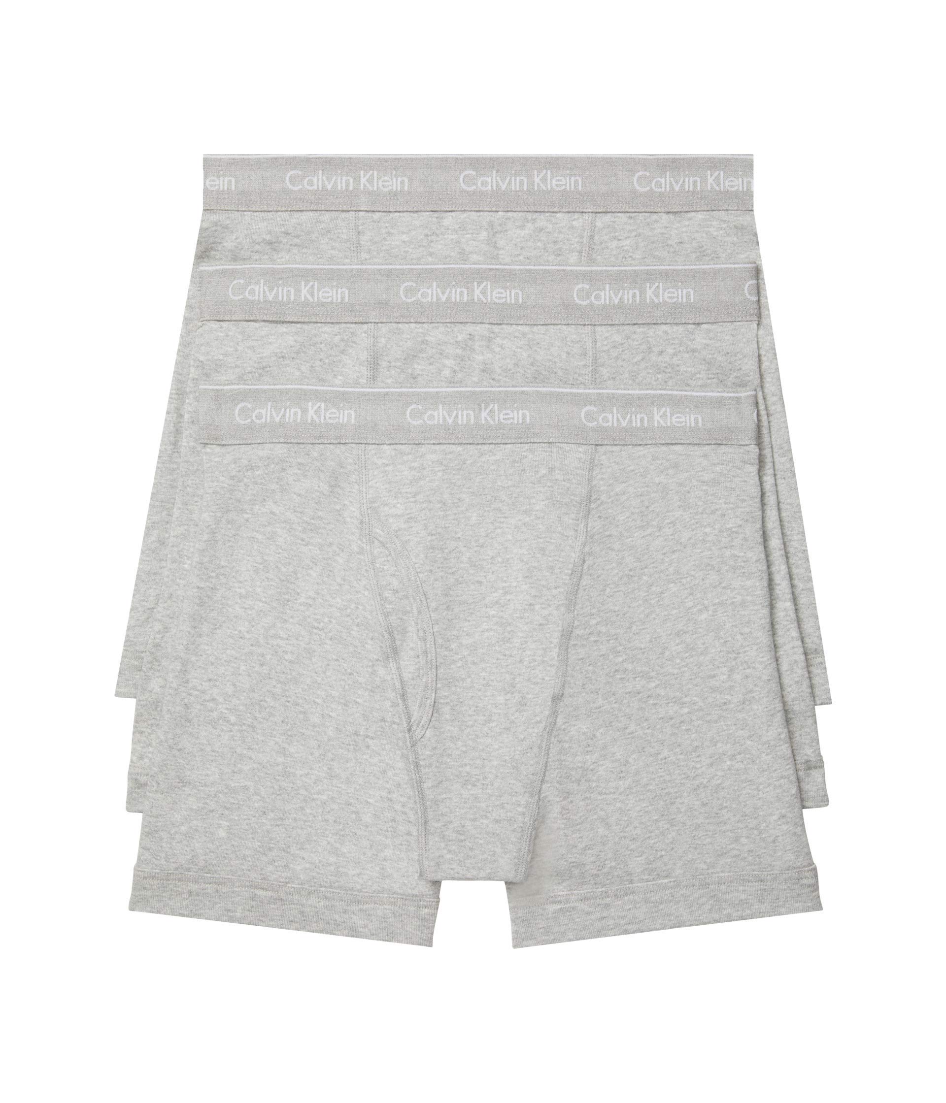 Photo 1 of Calvin Klein Men's Cotton Classics 3-pack Boxer Brief, 3 Grey Heather, XX-Large