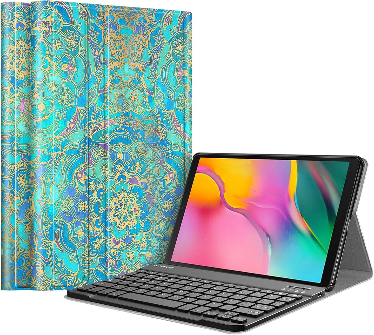 Fintie Keyboard Case for Samsung Galaxy Tab A 10.1 2019 Model SM-T510(Wi-Fi) SM-T515(LTE) SM-T517(Sprint),Slim Shell Lightweight Stand Cover with Detachable Wireless Bluetooth Keyboard,Shades of Blue