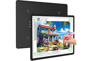 Elice Magnetic A4 Light Board for Diamond Painting, Ultra-Thin Tracing LED Light Box with Side Buttons, Super Bright Diamond Art Light Pad, Light Table for Drawing, Sketching, Weeding Vinyl - Black