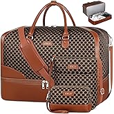 Weekender Bag for Women, Travel Duffel Bag Carry On Overnight Bag with Shoe Compartment Large Nylon Travel Weekend Tote Bag