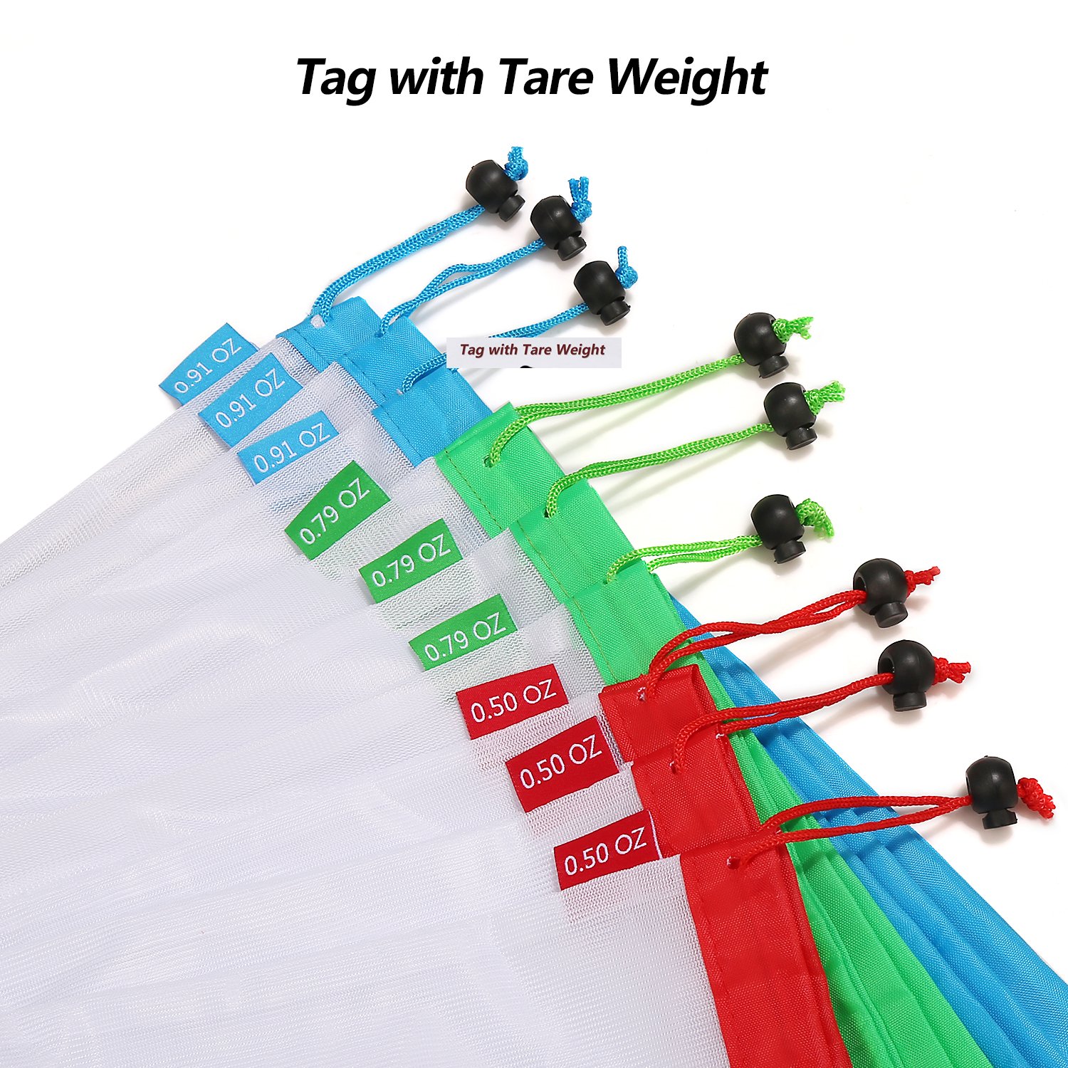 Reusable Produce Bags 15PCS Mesh Bags for Vegetables Eco Friendly Net Bags for Grocery Shopping & Storage Bags of Fruit Vegetables Machine Washable Mesh Produce Bags