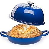 Enamelled Cast Iron Dutch Oven Pot – Dutch Oven For Sourdough Bread Baking – Cast Iron Bread Pot – Dark Blue, 6 Quarts, 26cm – by Nuovva