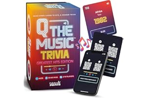 Q The Music – Music Lyric Party Trivia Quiz Card Game for Adult and Family Game Nights, 2-10 Players, Scan, Listen to Iconic 