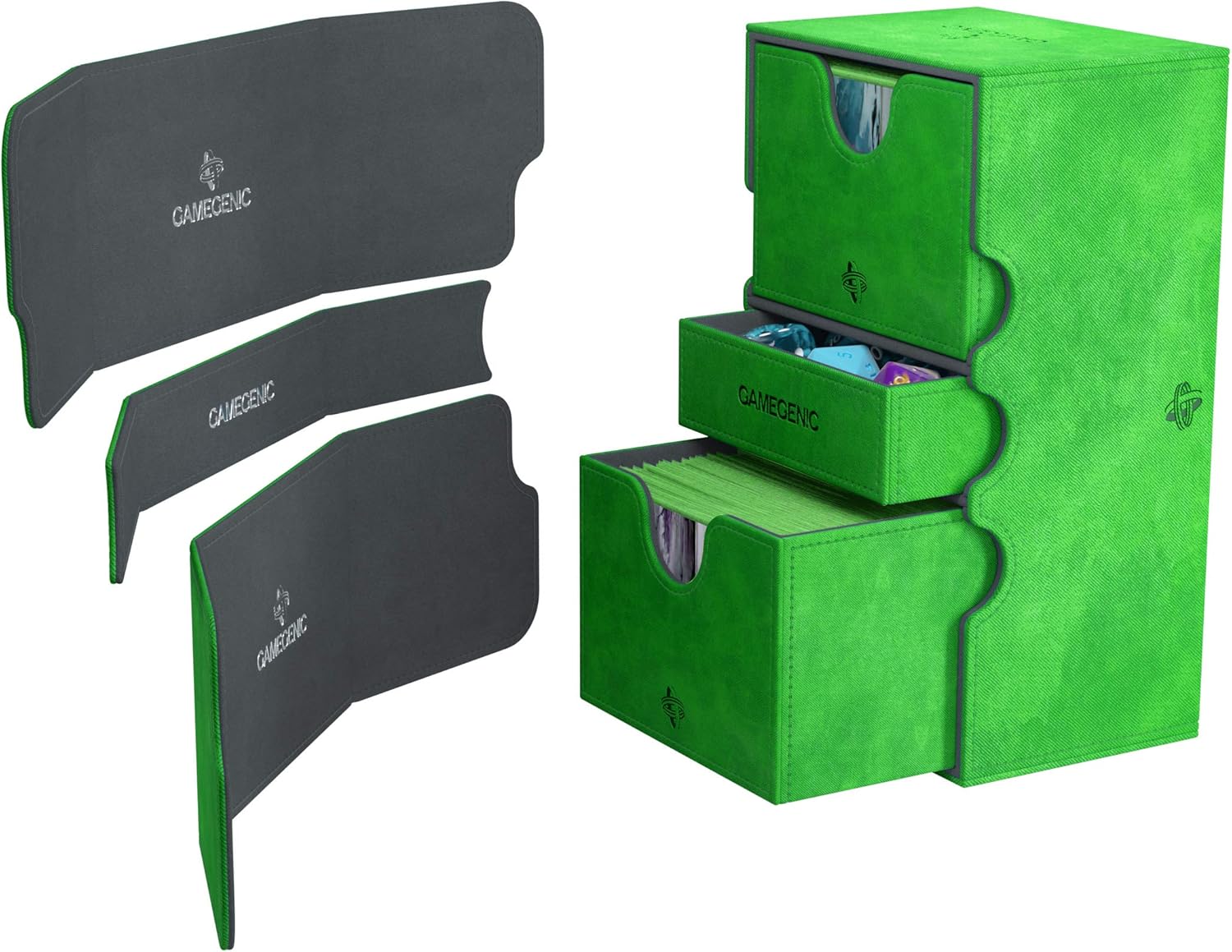 Gamegenic GGS20029ML Stronghold 200-Card Convertible Deck Box, Green, Medio - Image 5