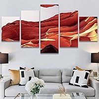 SIGNWIN 5 Panel Canvas Wall Art Modern Art Landscape Modern Multicolor Photography Relax/Calm Rocky for Home Decorations Ready to Hang - 60
