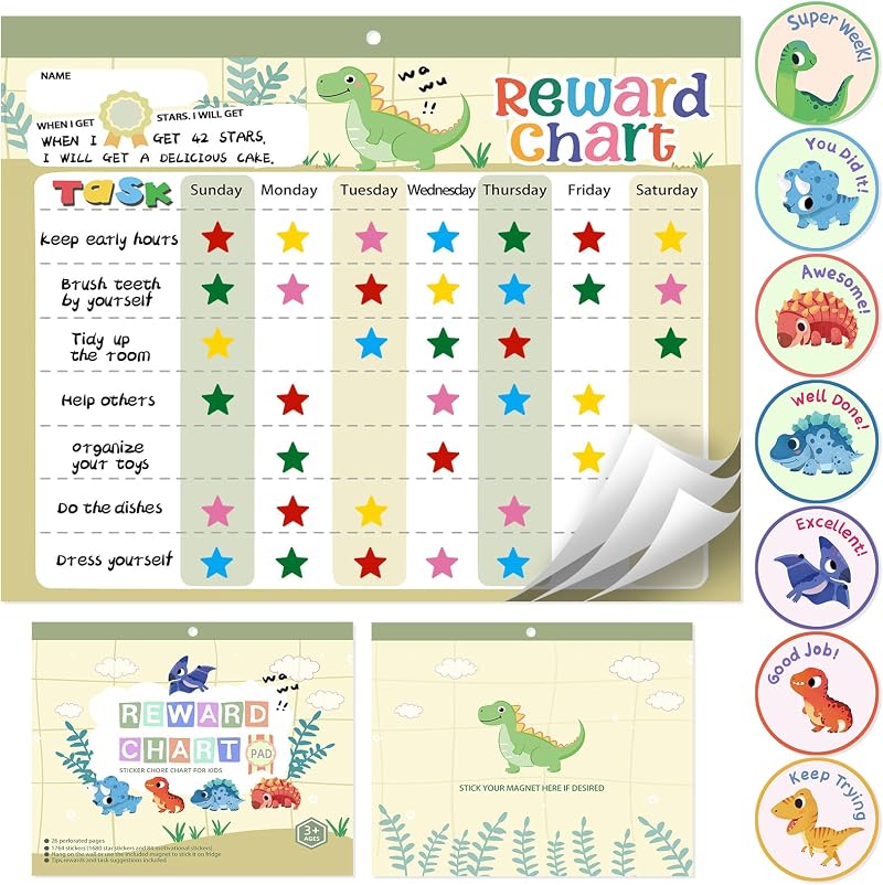 Khlerox Magnetic Reward Chart for Kids 26 Chore Charts 1680 Stars 84 Stickers