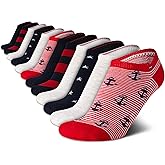 Tommy Hilfiger Womens No Show Socks -12 Pack Cotton Blend Lightweight Athletic Performance Cushioned Running Socks for Women