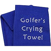 LEVLO Embroidered Golf Towel Gift Golf Lover Gift Golfer's Crying Towel Golf Towel with Clip (Golfer's Crying)