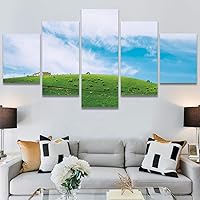 SIGNWIN 5 Panel Canvas Wall Art Modern Art Contemporary Landscape Multicolor Photography Relax/Calm Sky for Home Decorations Ready to Hang - 60