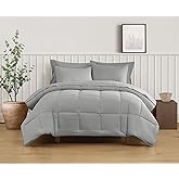 TRULY SOFT Green Solid Grey Full/Queen 3 Piece Comforter Set, Solid Color Themed, Oeko-TEX Certified Confidence