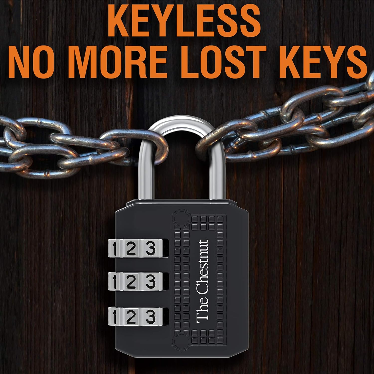 Padlock with 3 Digit Combination - Outdoor Weatherproof Combination Lock - Keyless Resettable Combo - for Luggage, Fence, Travel, Gate, Door, School, Gym, Sports, Toolbox, Case, Employee Lockers, Hasp - - 