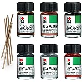 Marabu Easy Marble Paint Set | All Metallic Colors, Pearl White, Silver, Gold, Antique Silver, Rose Gold, Copper | with…