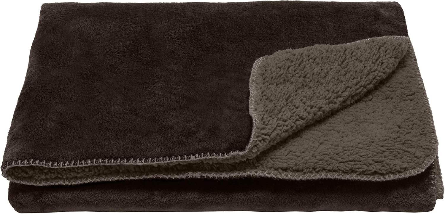 Furhaven Pet Dog Bed Blanket - Snuggly and Warm Faux Lambswool and Terry 100% Waterproof Insulated Thermal Self-Warming Pet Bed Throw Blanket for Dogs and Cats, Espresso, Extra Large : Pet Supplies