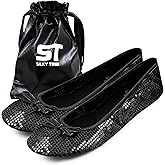 Silky Toes Foldable Sequin Shoes for Women | Comfortable Dressy Flats for Weddings, Parties & Events | Ballet Purse Slippers