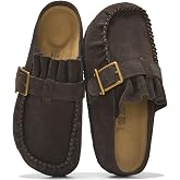 Project Cloud 100% Genuine Leather Clogs for Women - Women's Mules &amp; Clogs | Moc-Toe Womens Clogs and Mules Memory Foam Insole &amp; Adjustable Buckle - Stylish Womens Shoes &amp; Fall Shoes for Women Footwear