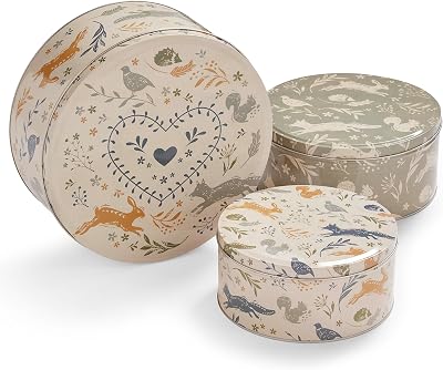 Cooksmart Set of 3 Cake Storage Tins | Round & Square Biscuit Tins