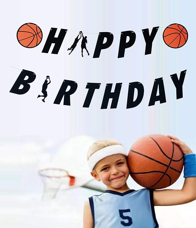 Amazon E L バスケットボールテーマ ハッピーバースデーバナー パーティーバナー バスケットボールテーマの誕生日パーティーデコレーション バスケットボール誕生日パーティー用品 誕生日パーティーのデコレーションに あらかじめ切り取ってあります パーティーグッズ