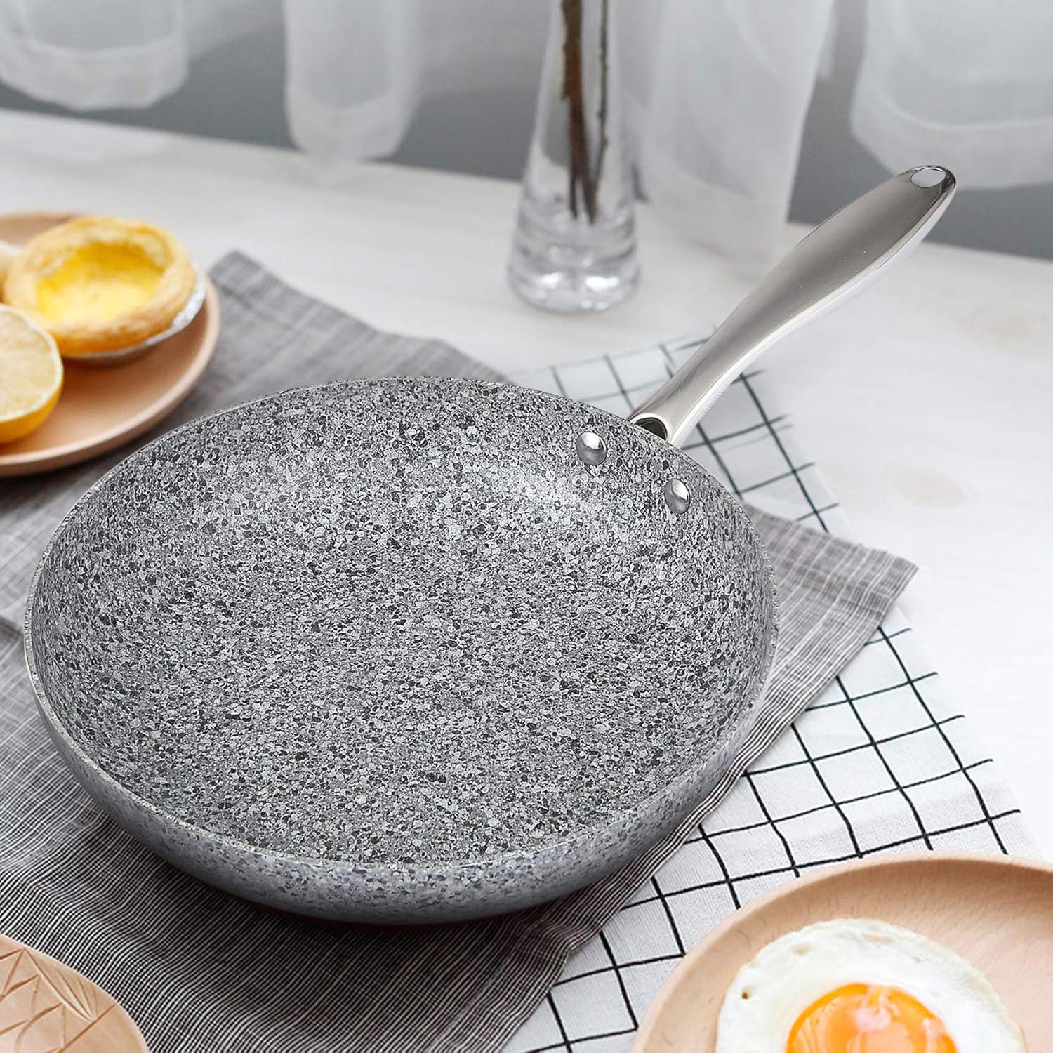 MICHELANGELO Stone Frying Pans Set 8/9.5/11 inch, Nonstick Frying Pans with 100% APEO & PFOA-Free Stone Non Stick Coating, Granite Skillet Set, Nonstick Skillets 3 Piece- 8"+9.5"+11": Kitchen & Dining