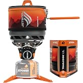 Jetboil TrailCook 1.2L Camping and Backpacking Stove Cooking System, Sunset | Adjustable heat &amp; simmer control, easy-turn knob igniter, propane/isobutane burner