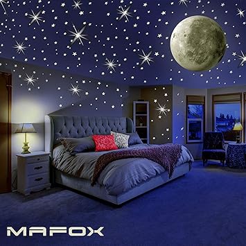 Buy Mafox Luminous Decal Glow In The Dark Wall Ceiling Stars And