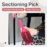 Olivia Garden Fingerbrush Care Iconic Medium Hot Pink Detangling Boar Nylon view 7