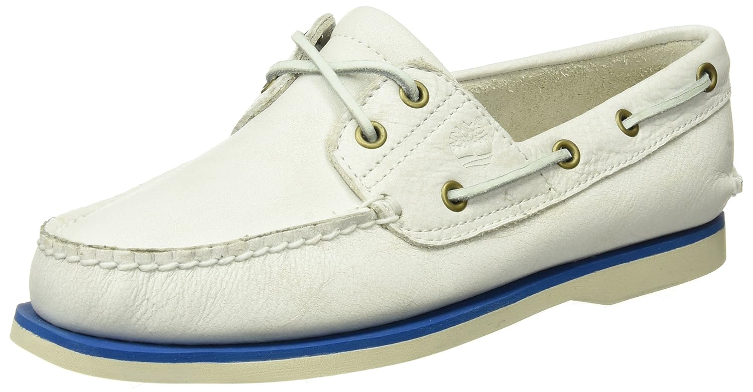 Buy Timberland Men's Classic 2 Eye Boat Shoes White White Mystic 10.5