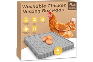 BESLY Washable & Reusable Nesting Pads for Chicken Coop - 4Pcs Chicken Nest Mats - Durable 12"x 12" Plastic Nest Box Pads for Egg Laying Hens (Soft, Easy Clean, Premium)