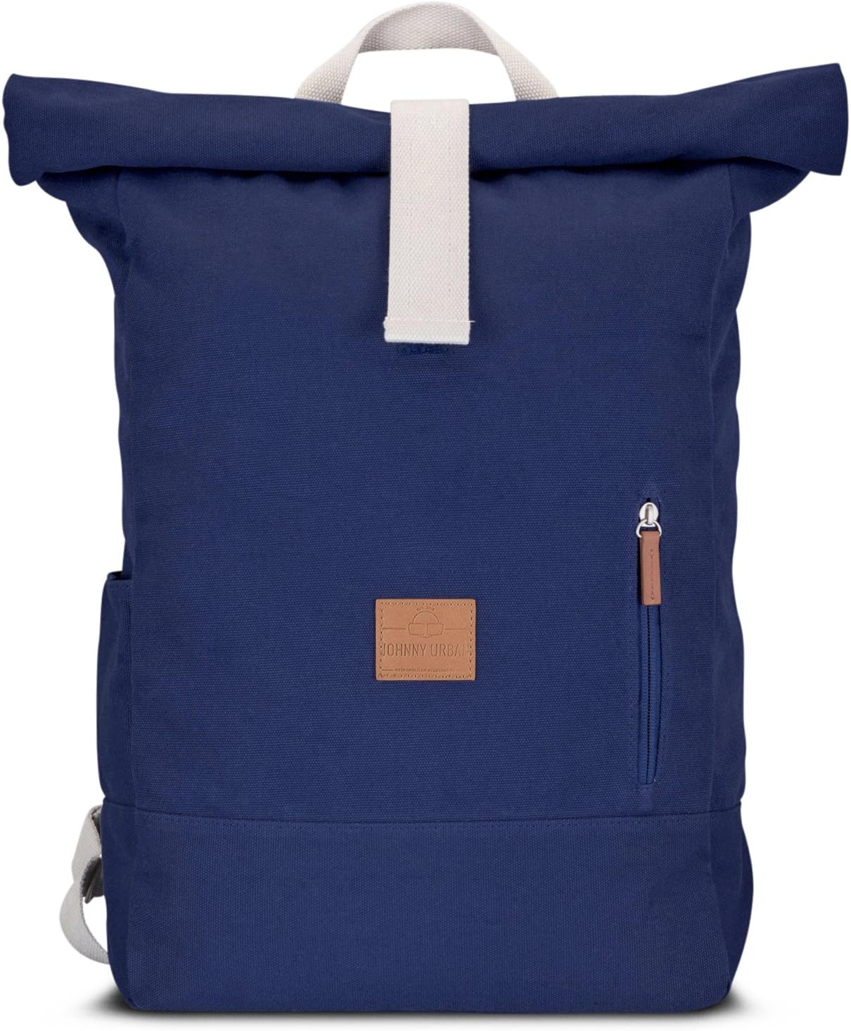 Johnny Urban Roll Top Backpack from Cotton Canvas - Blue - Daypack for Men & Women - Vintage 18-22 Litre Rucksack Day-to-Day Bag - Water-Repellant & Very Flexible