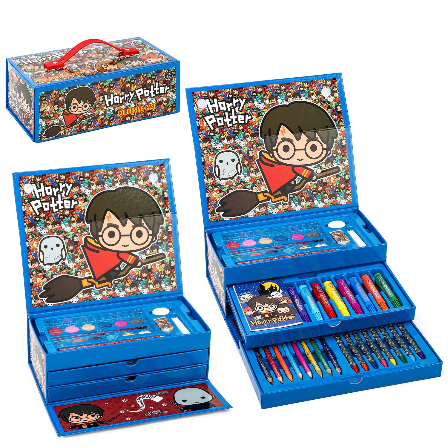 Templar Harry Potter Colouring Sets with Watercolour Felt Tip Pens Crayons and Pencils Travel Set for Kids, multicoloured, 52 Pc Set (3209-21182)
