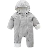 JingleBaBa Newborn Baby Fleece Jumpsuit Girls Boys Winter Hooded Coverall Romper Cute Baby Snowsuit Clothes