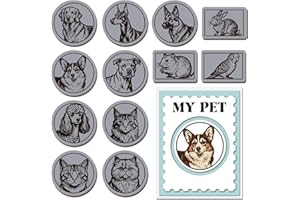 GLOBLELAND Vintage Pets Cling Rubber Stamps 8.7x7 inch Retro Animals Icon EVA Cling Mount Stamp Dog Cat Rubber Stamps Set for