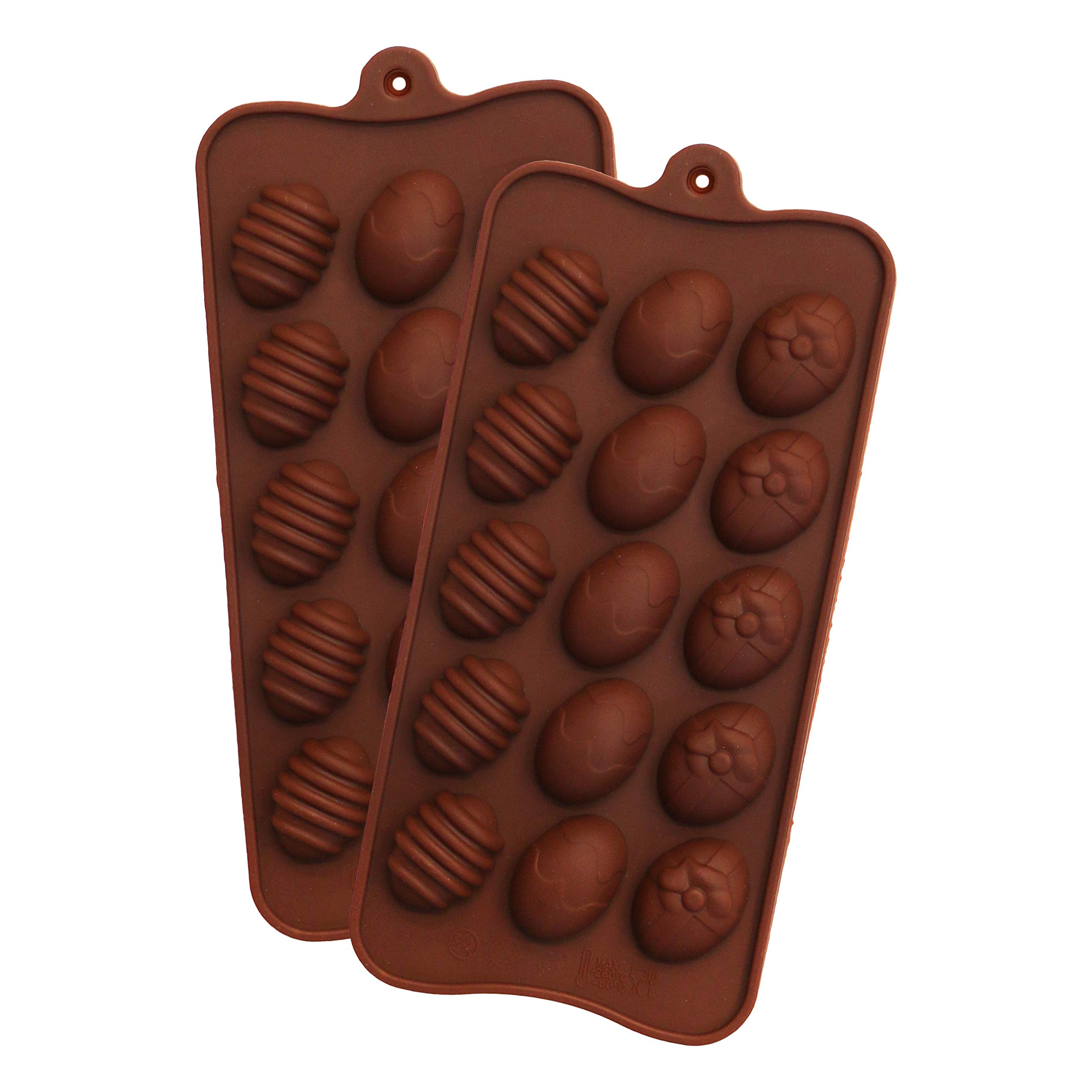 Pack of 2 Silicon Easter Egg Chocolate Moulds (Colour Sent at Random) (2X Small)