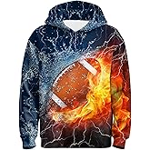 Acoweno Hoodies for Boys Girls Kids, Novelty 3D Print Hooded Long Sleeve Hoody Sweatshirt with Pocket for Teens