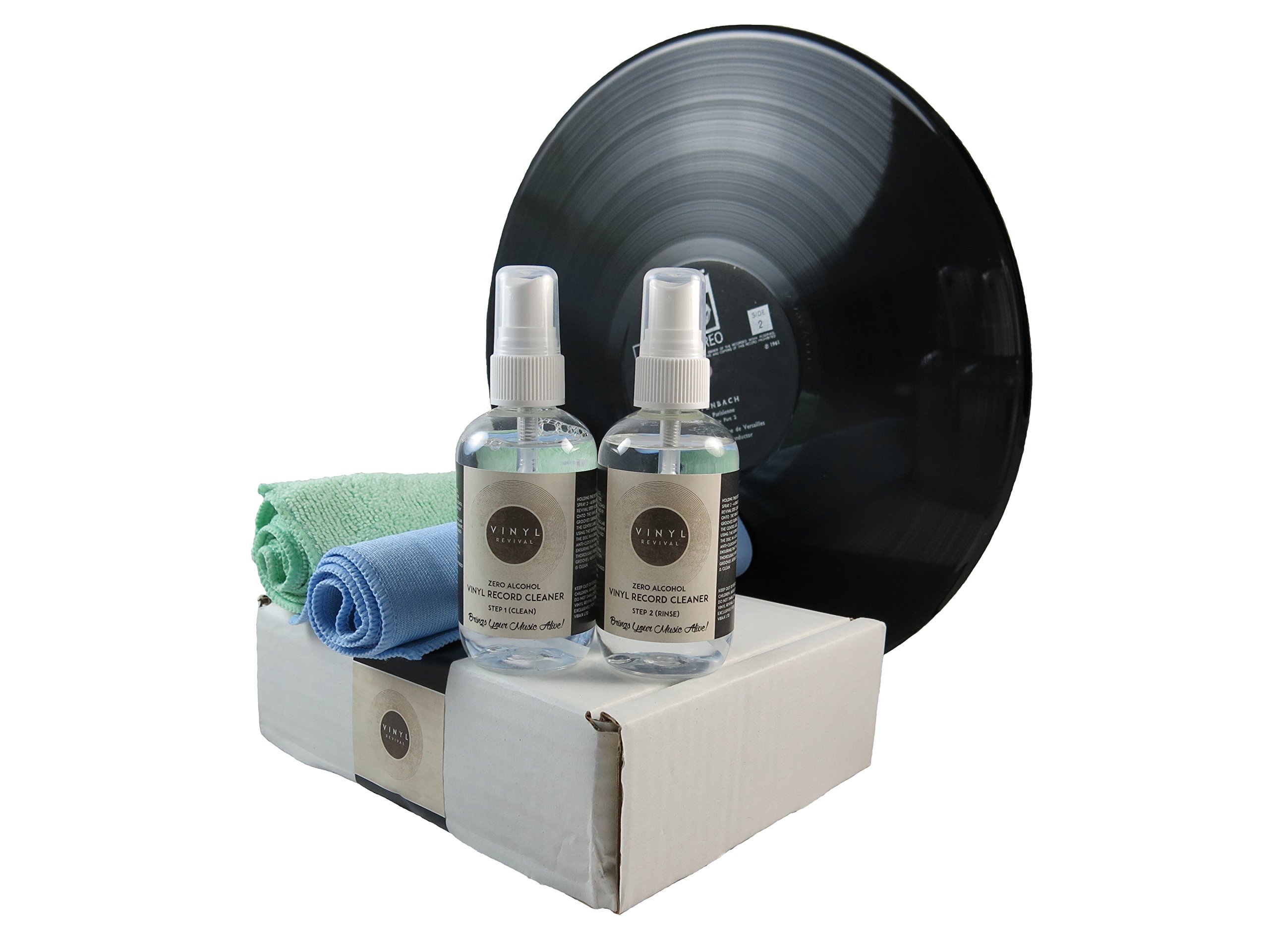 Vinyl Revival 2 x 100ml - 2 Step (Alcohol Free) Professional Vinyl Record Cleaner