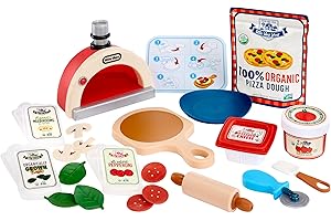 Little Tikes Creative Chefs Pizza Kit - with Special Play Sand Make-It! Mix, 22 Accessories, Realistic Pizza Chef Set, for Bo