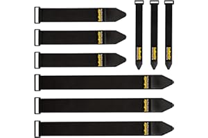 LuBanSir Cinch Straps, Assorted 9 Pack（9“/12”/18“） Super-Stretch Storage Straps Fit House, Garage, Workshop, Boat, Car Organization