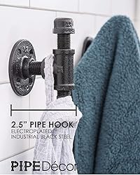 PIPE DECOR Robe and Towel Single Hook Kit Heavy