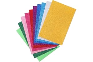 COHEALI Lot de 10 feuilles de papier pailleté en mousse EVA A4 pour loisirs créatifs, scrapbooking, projets d'artisanat
