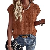 KIRUNDO Sweater Vest Women Crochet Top Cap Short Sleeve Sweater 2026 Spring Summer Cable Knit Pullover Beach Vacation Outfits