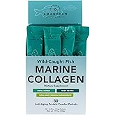 AMANDEAN Marine Collagen Peptides Powder Stick Packs. Wild-Caught Fish. 30 Single Use Individual Packets. Hair, Skin & Nails. Non-GMO, Zero Carbs, Unflavored, High Bioavailability.