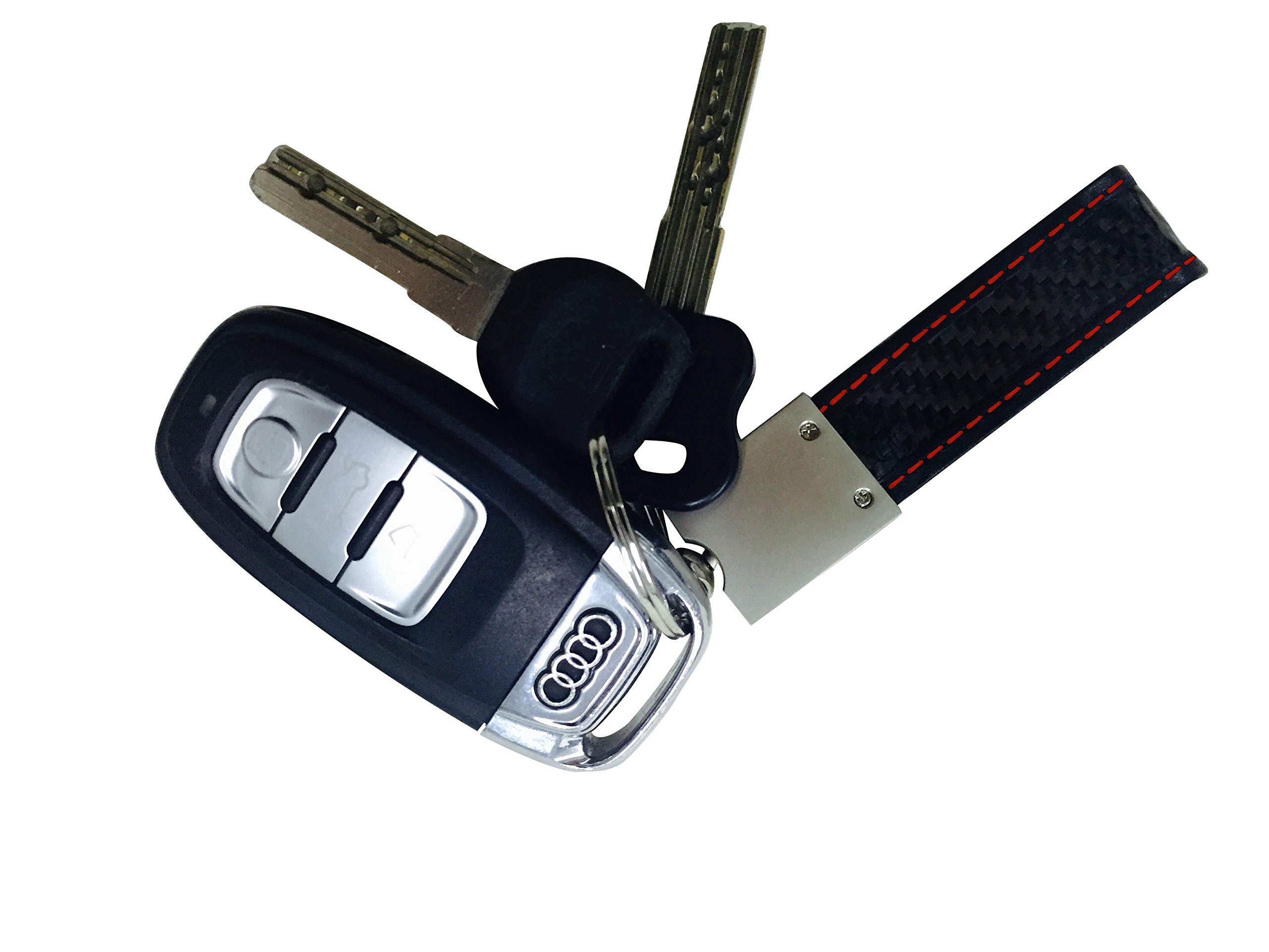 Real Carbon Fiber Keychain Elegant, MGCFTan Timeless,Key chain Red