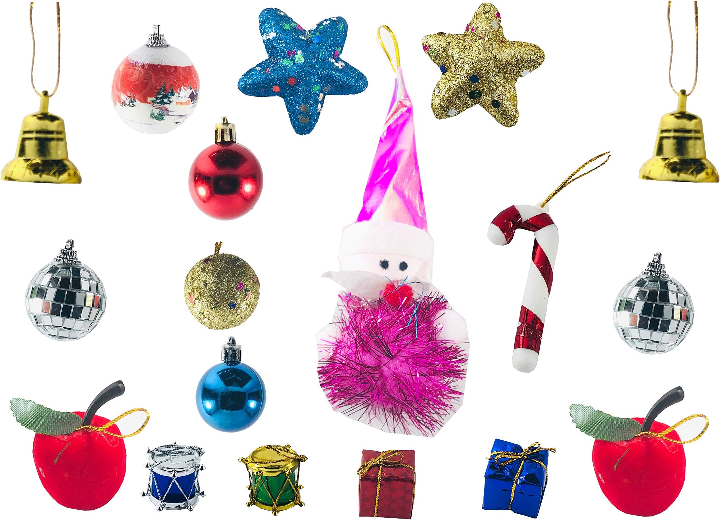 Christmas Tree Decoration Ornaments (18 Pcs)- Premium Quality