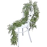 Gomat 6Ft Christmas Pine Garland Clearance, Christmas Greenery Garlands Realistic Cedar Artificial Cypress Garland for Holiday Mantel Fireplace Table Centerpiece Home Decoration